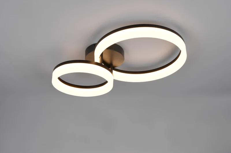 Plafón de techo Trio Scope LED negro mate 3000K 51cm R