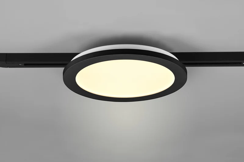 Plafón de techo Trio DUOline LED negro mate 3000K regulable Ø26cm