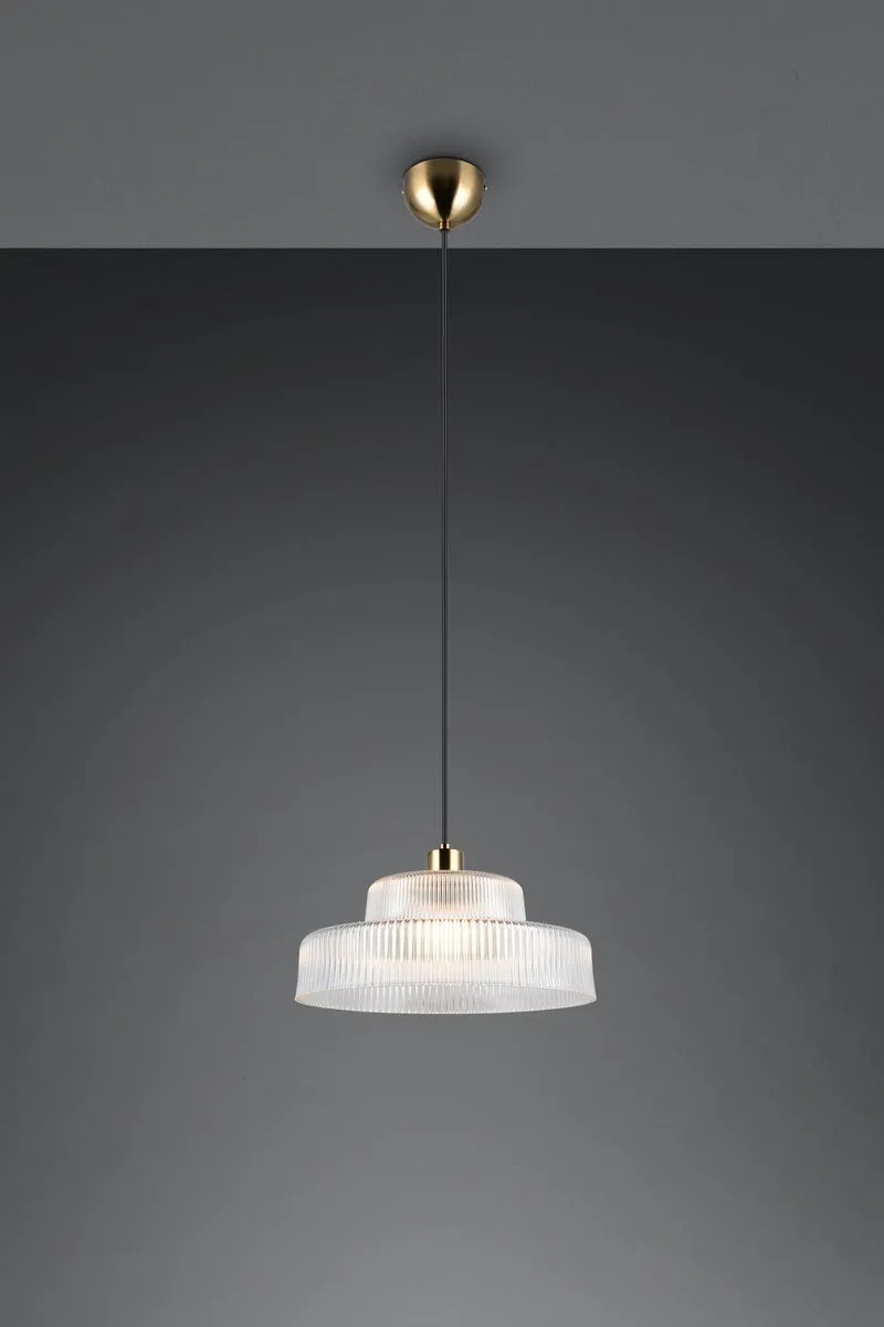 Lámpara de techo colgante Trio Abella LED transparente 2700K 150cm R
