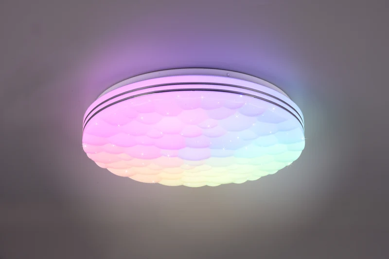 Plafón de techo Trio Tiger LED blanco mate CCT Ø38cm R