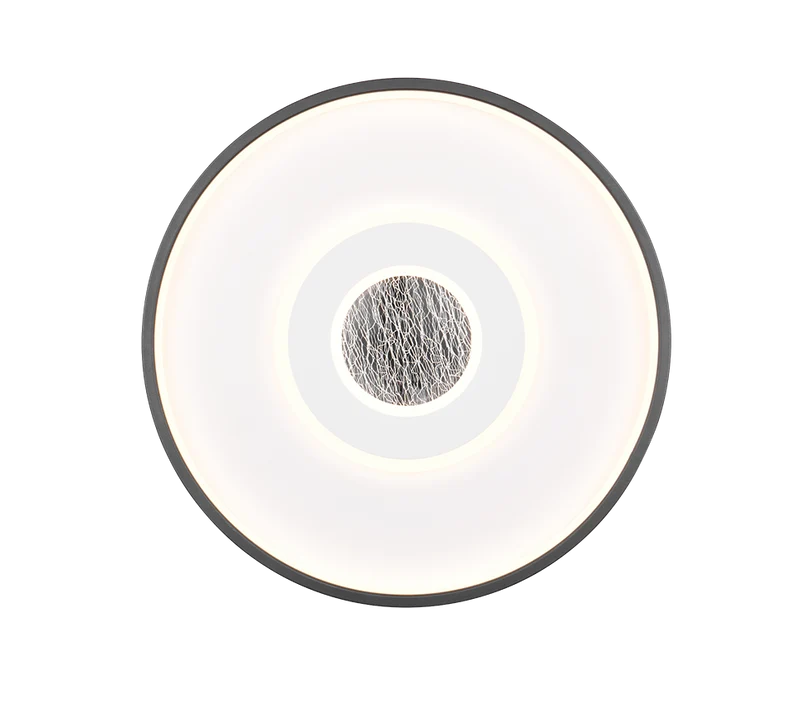 Plafón de techo Trio Nazar LED negro y blanco 3000K Ø40cm 6