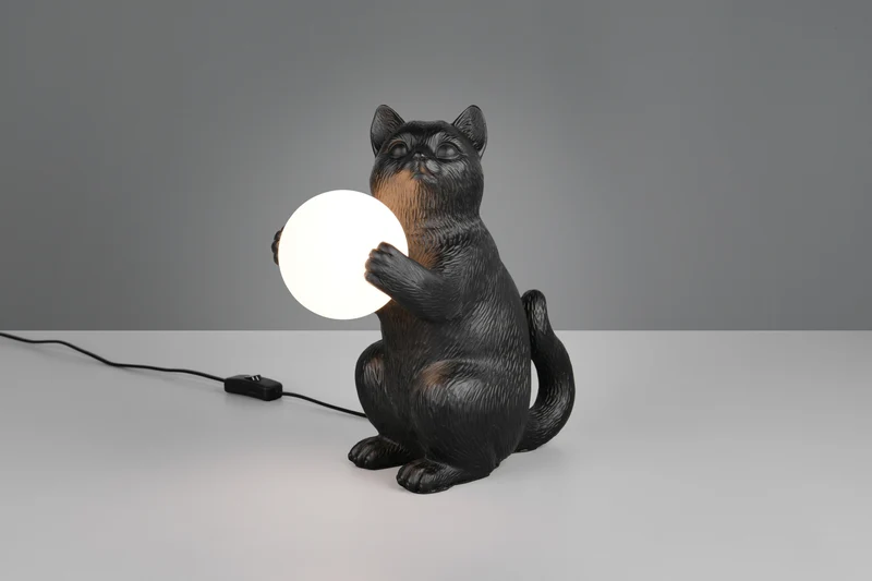 Lámpara de sobremesa Trio Gatio LED negro 3000K R