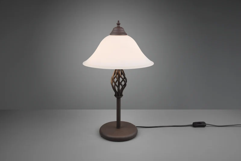 Lámpara de sobremesa Trio Rustica 2 luces óxido 50cm 501000224