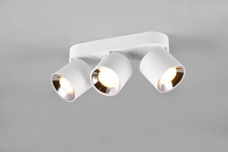 Plafón de techo Trio Guayana 3 luces blanco mate 27,3cm 651000331