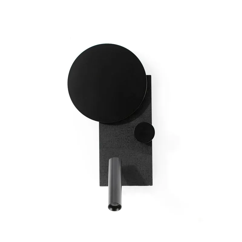 Lámpara de pared aplique Faro Klee derecho con lector LED negro texturizado 2700K 20058