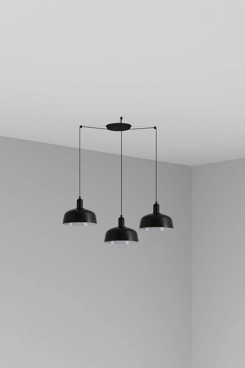 Lámpara de techo colgante Faro Tatawin 3 luces E27 LED negro 20340-146-3L