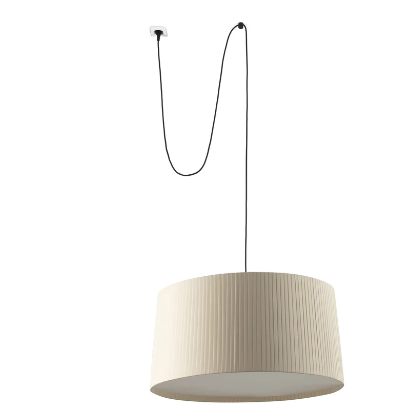 Lámpara de techo colgante Faro Samba E27 LED negro y beige Ø70cm 64331-154