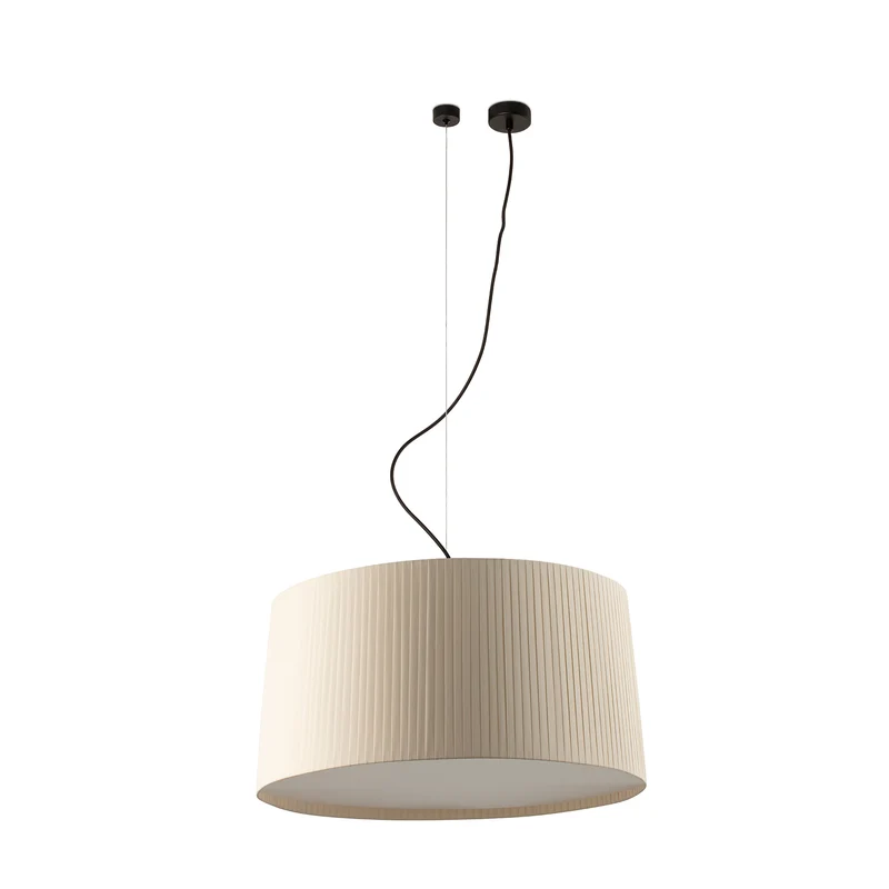 Lámpara de techo colgante Faro Samba E27 LED negro y beige Ø70cm 64330-154