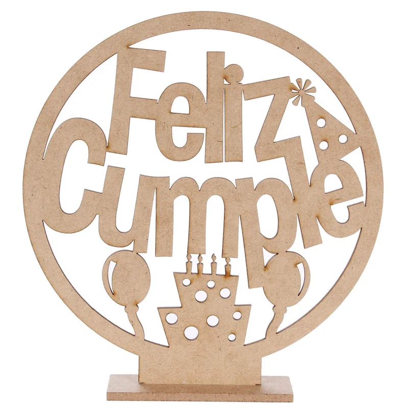 Art.790 Letrero Círculo Feliz Cumpleaños 21.5x20x3.5cm 1pz