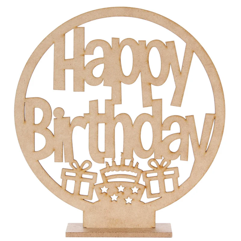 Art.789 Letrero Círculo Happy Birthday 21.5x20x3.5cm 1pz