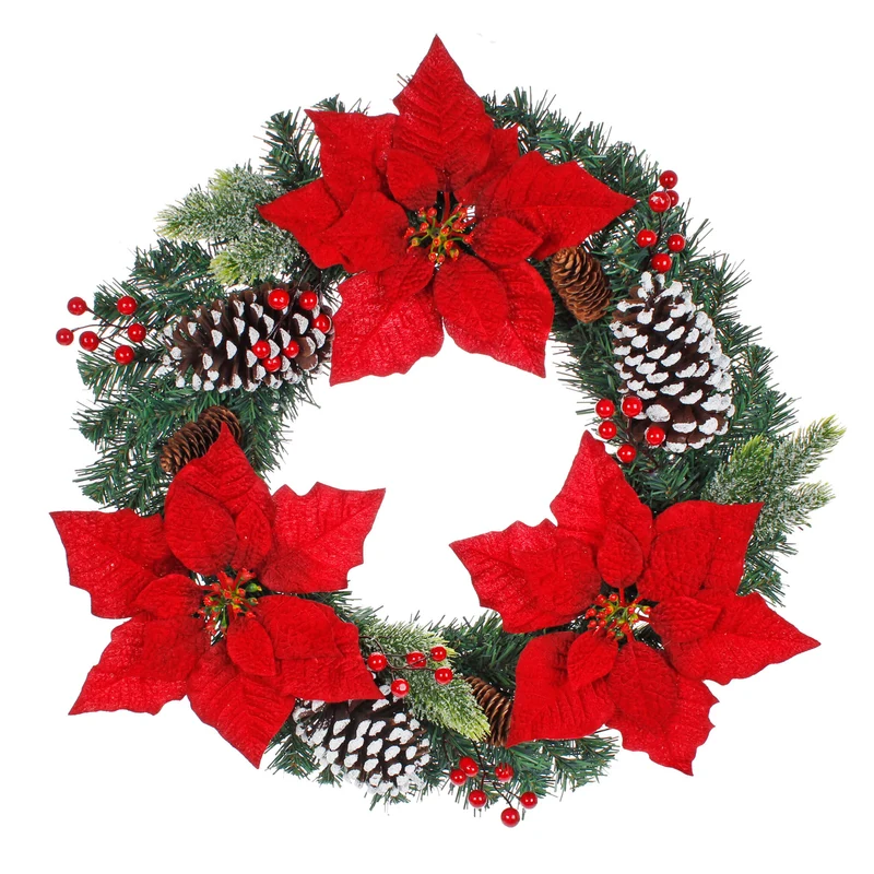 Art.1394 Corona Navideña Decorada 55cm 1pz