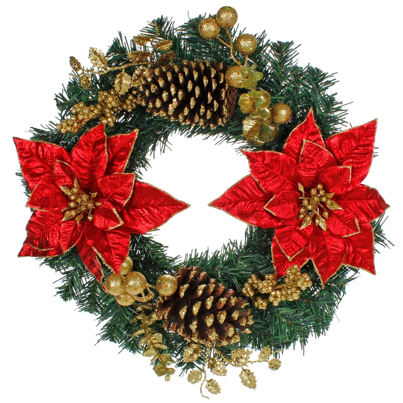 Art.1392 Corona Navidad Decorada 45cm 1pz