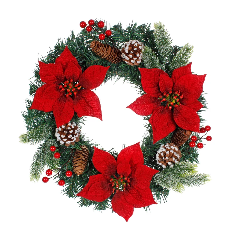 Art.1337 Corona Navidad Decorada 45cm 1pz