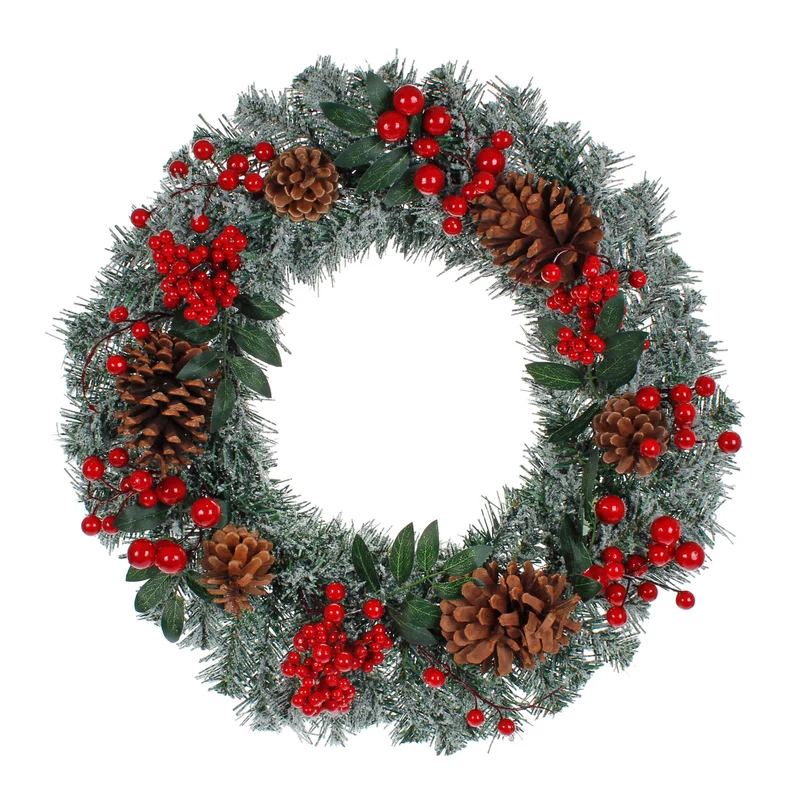 Art.1298 Corona Navideña Decorada 55cm 1pz