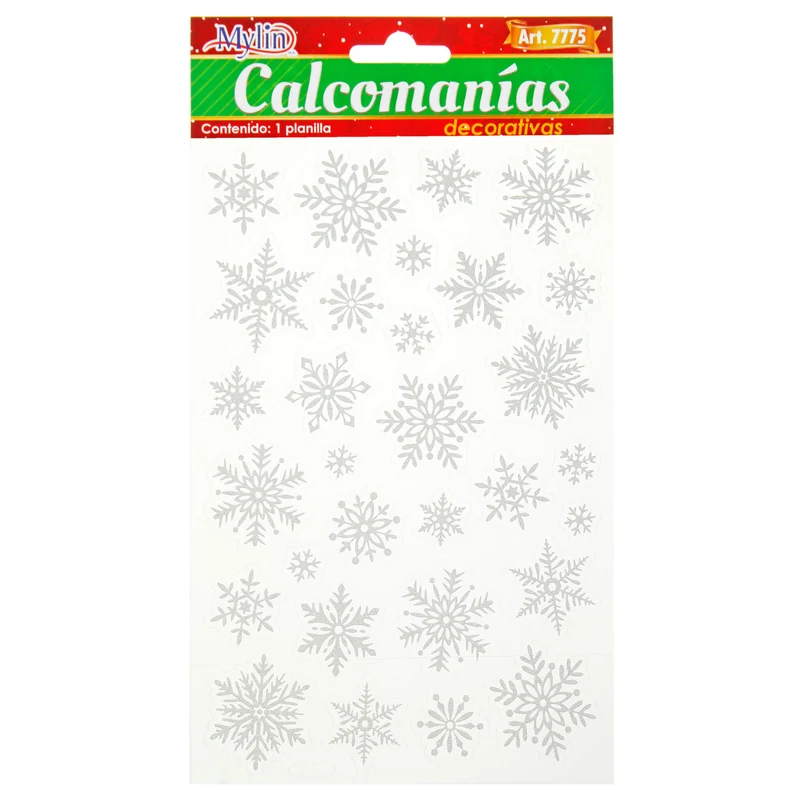 Art.7775 Calcomanía Copo De Nieve Diamantado 1 Planilla