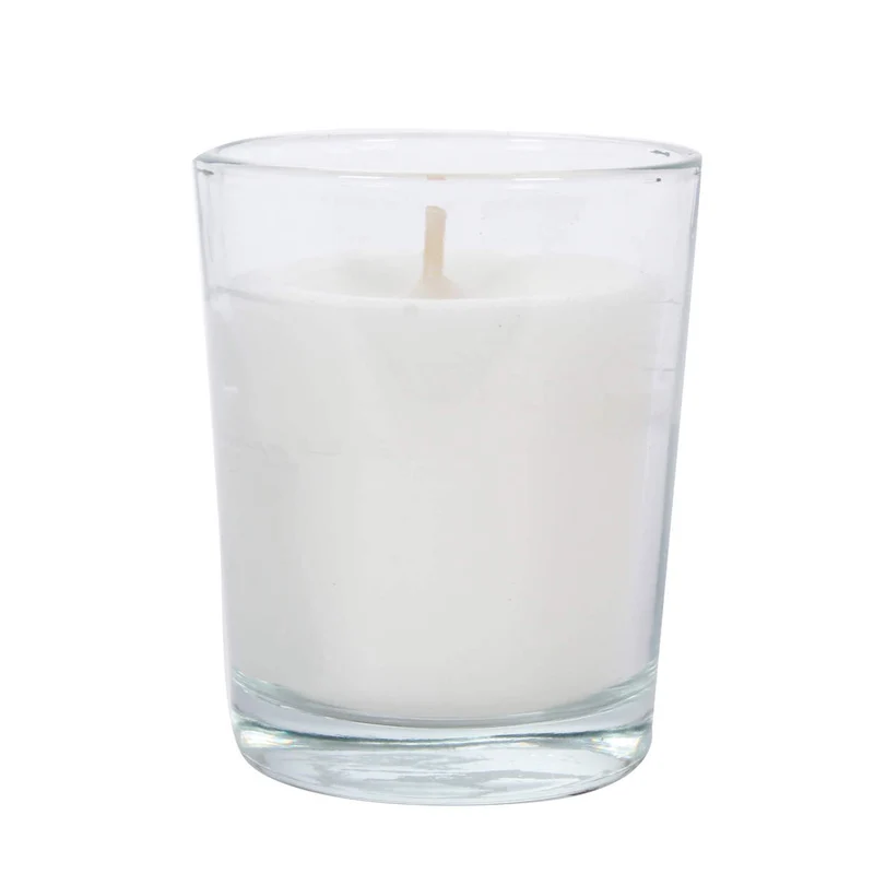 Art.10109 Veladora Decorativa De Cristal Blanco 6.6cm 1pz