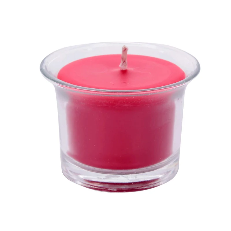 Art.6102 Veladora Decorativa Cristal Rojo 4.5x6.3cm 1pz