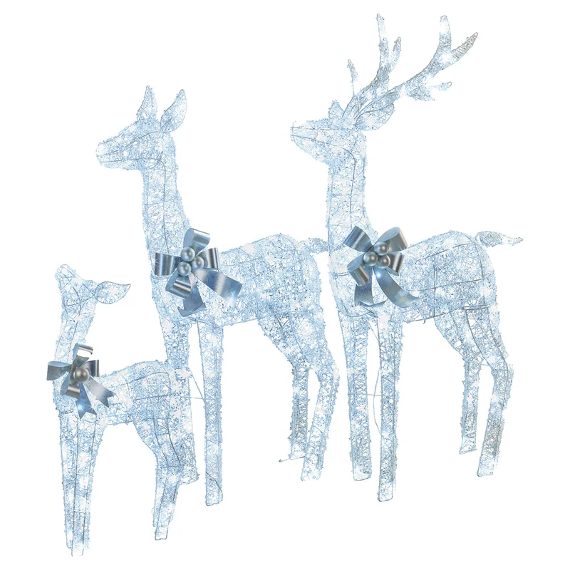 Christabelle Christmas Reindeer Display Set 3 & Decorations Acrylic
