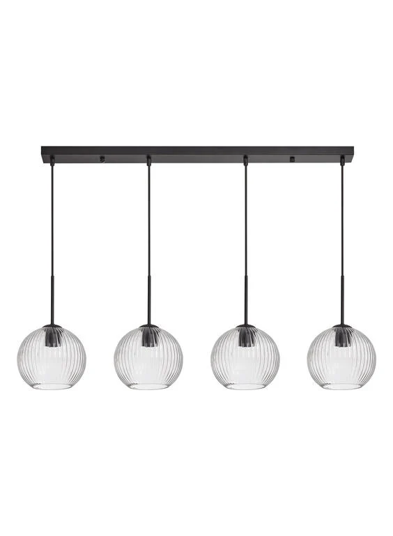 Lámpara colgante MDC Canica negro transparente 20W 589899105