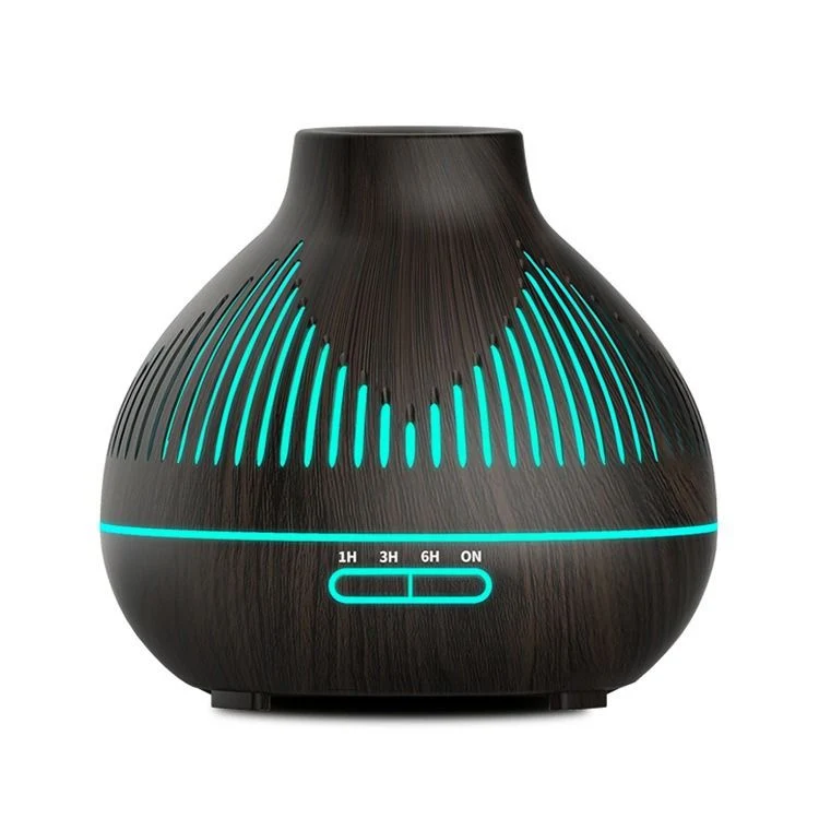 Dark Wood (2-Pack) 500mL Wood-Grain Ultrasonic Diffuser & Humidifier