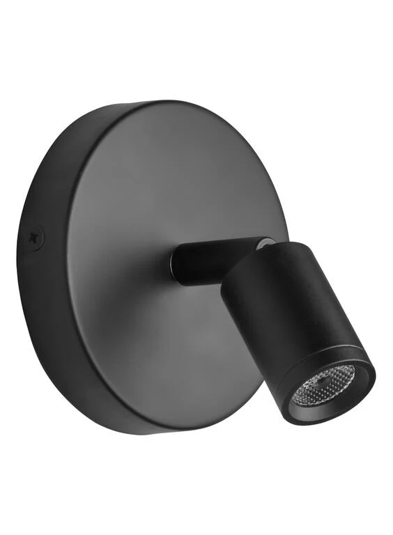 Aplique de pared MDC READER R negro 3000K 3W 589589102
