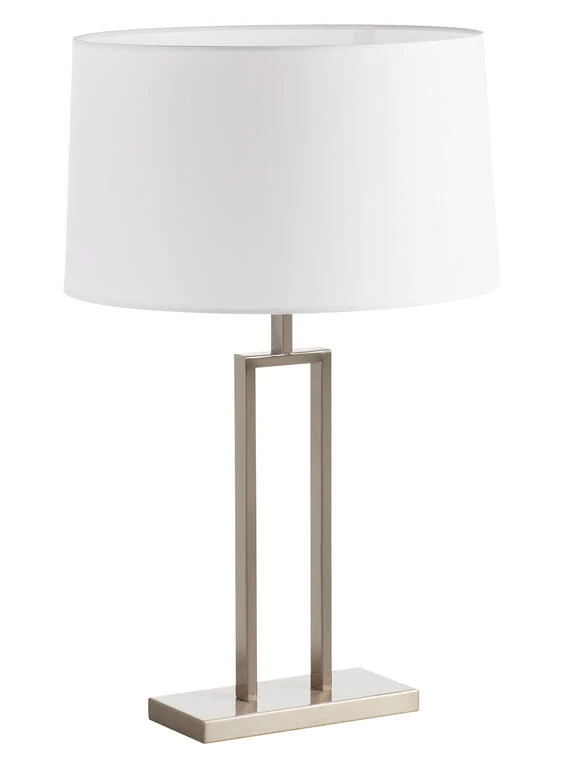 Lámpara de sobremesa MDC Omega níquel satinado 20W 589423504