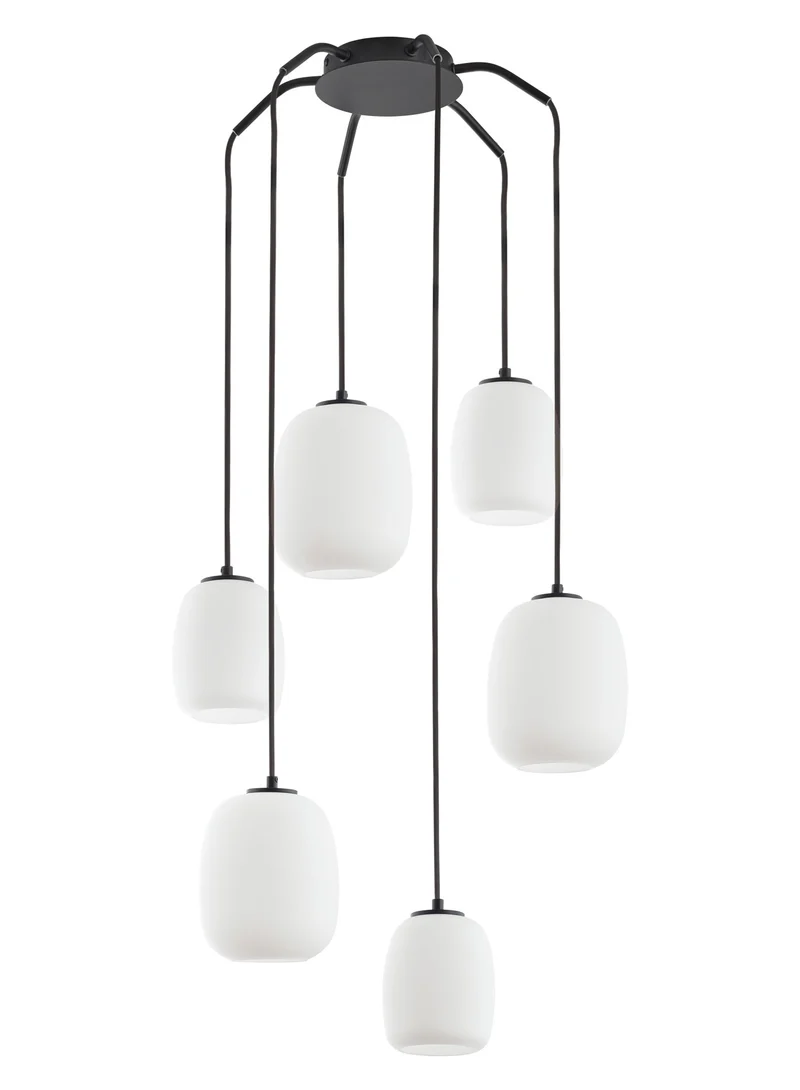 Lámpara colgante MDC jap E27 6 luces negro opal 589489101 para salón y comedor