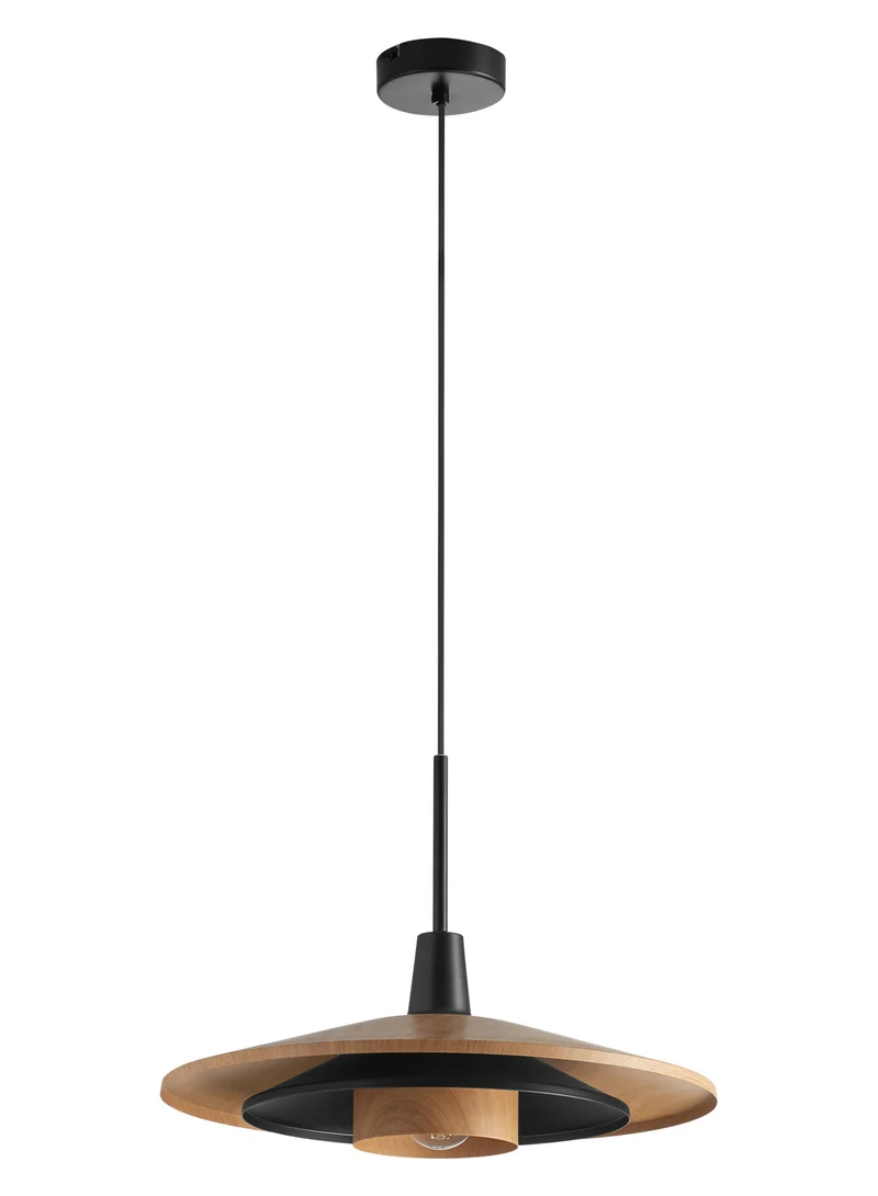 Lámpara colgante MDC level E27 negro madera natural 589309701