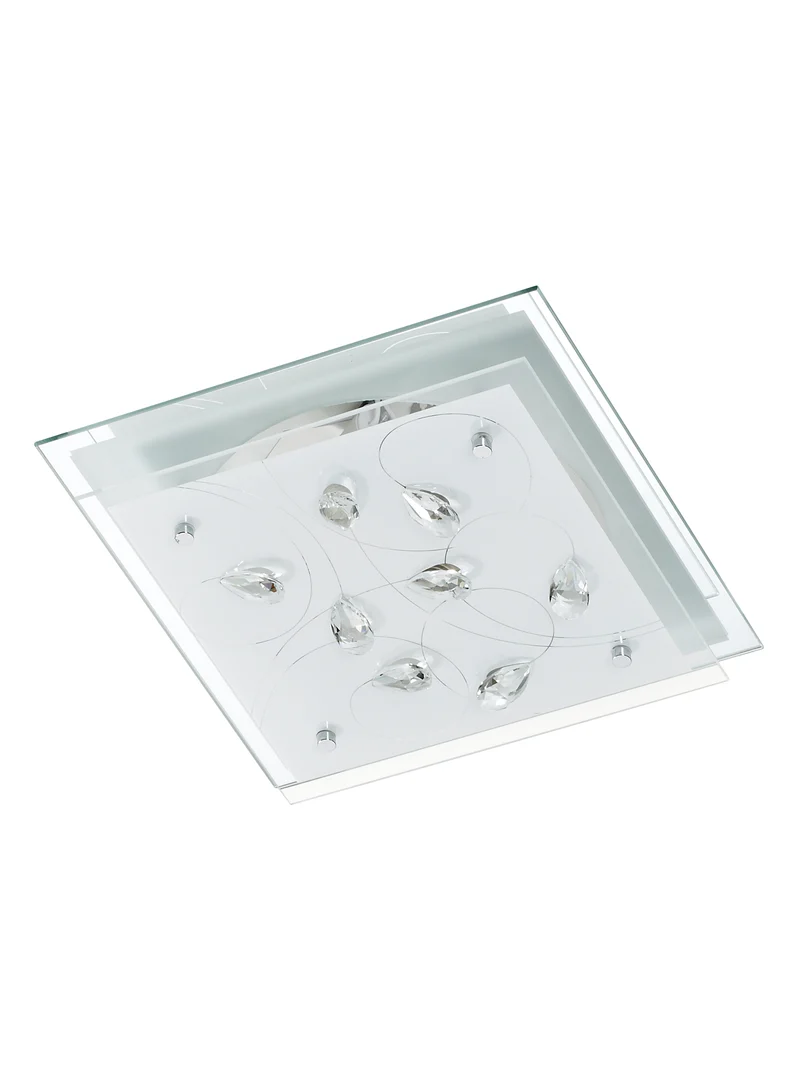 Plafón de techo MDC rusky E27 2 luces cristal 574303092