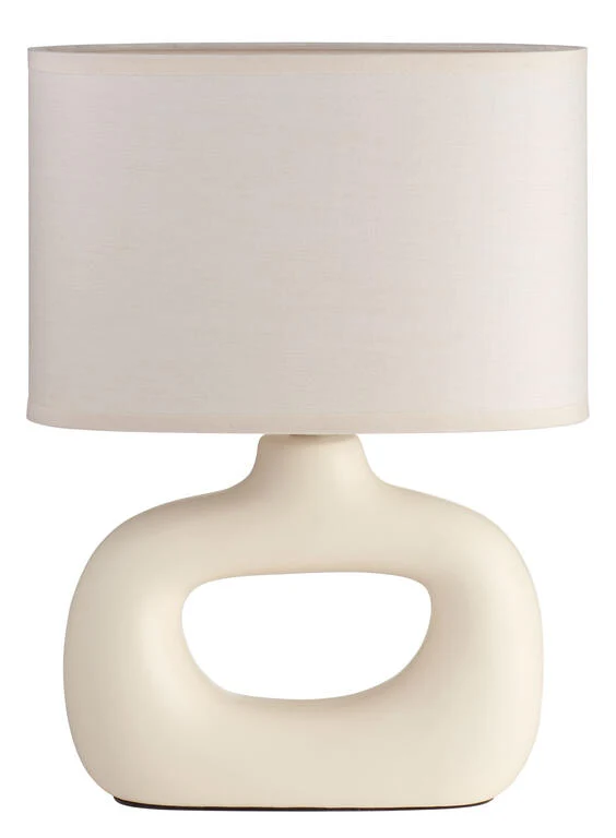 Lámpara de sobremesa MDC Pubol crema 20W 588898204