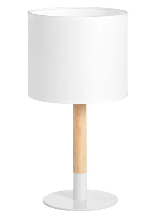 Lámpara de sobremesa MDC Noelia blanco madera 20W 580968104