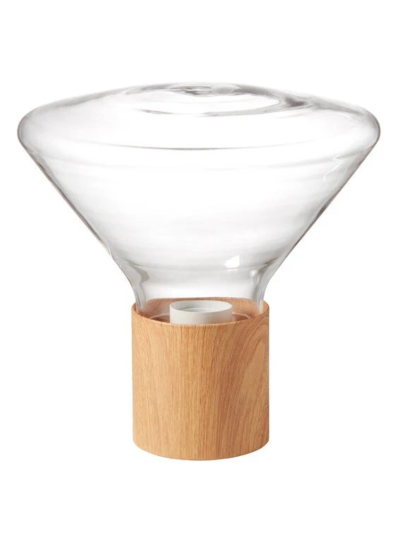 Lámpara de sobremesa MDC Delta madera natural transparente 20W 580695501
