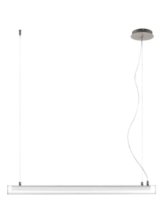 Lámpara colgante MDC Oslo níquel satinado transparente 3000K 20W 580543602