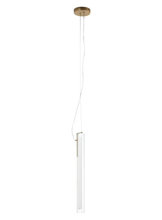 Lámpara colgante MDC Oslo latón transparente 3000K 16W 580536102