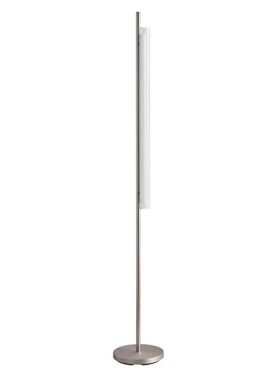 Lámpara de pie de salón MDC Oslo níquel satinado transparente 3000K 20W 580503602