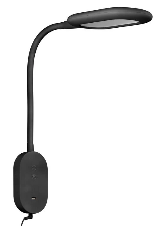 Aplique de pared MDC Robin negro 3000K 18W 578179102