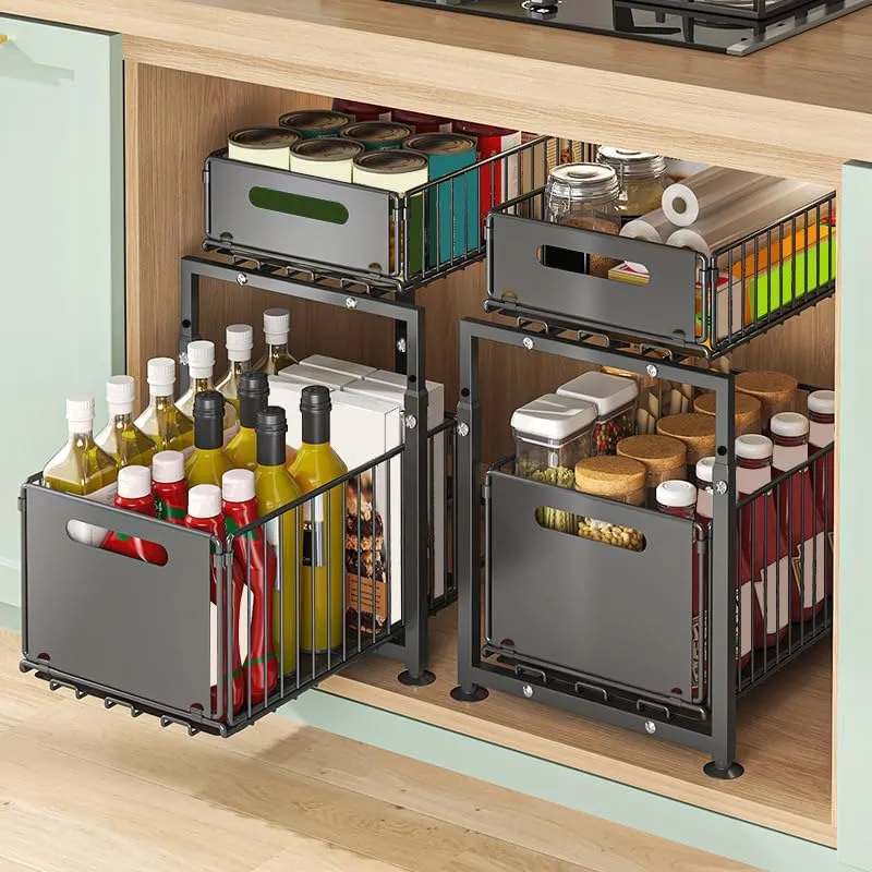 CARLA HOME 2-Pack Under Sink Sliding Organiser