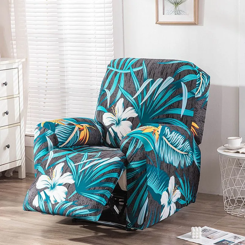Turquoise Stretch Recliner Chair Cover Two-Seater