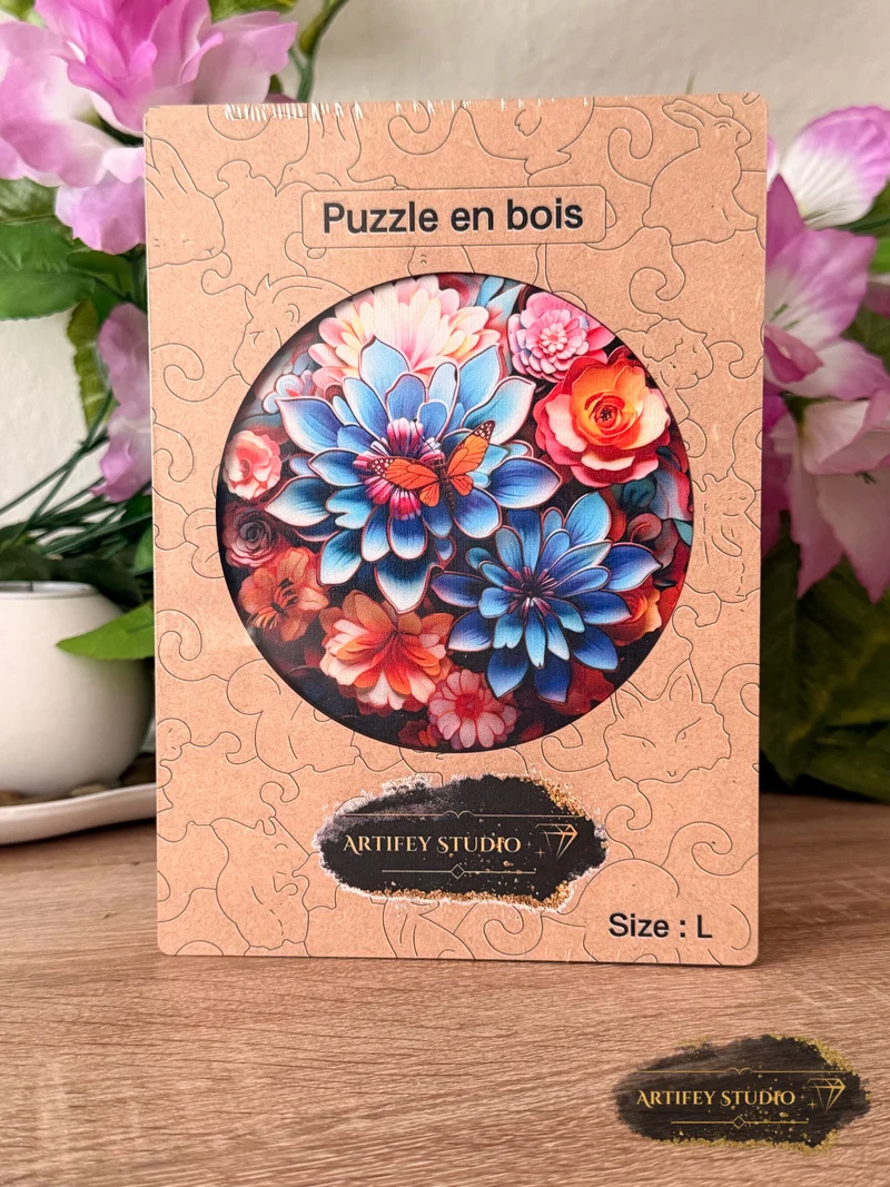 Holzpuzzle- Blumen