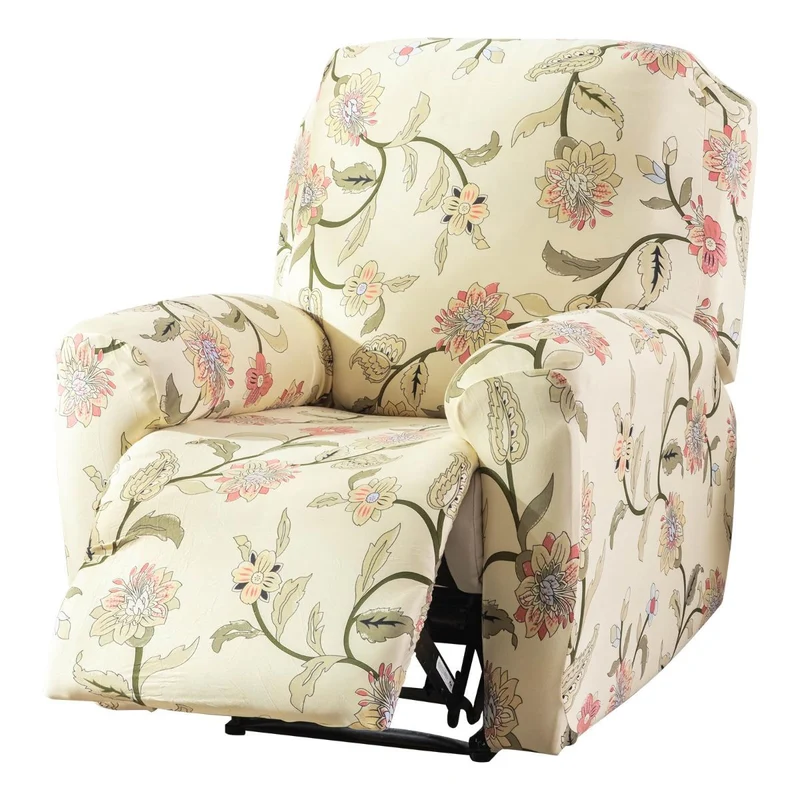 Beige Stretch Recliner Chair Cover One-Seater
