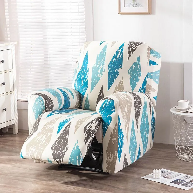 Sky Blue Stretch Recliner Chair Cover One-Seater