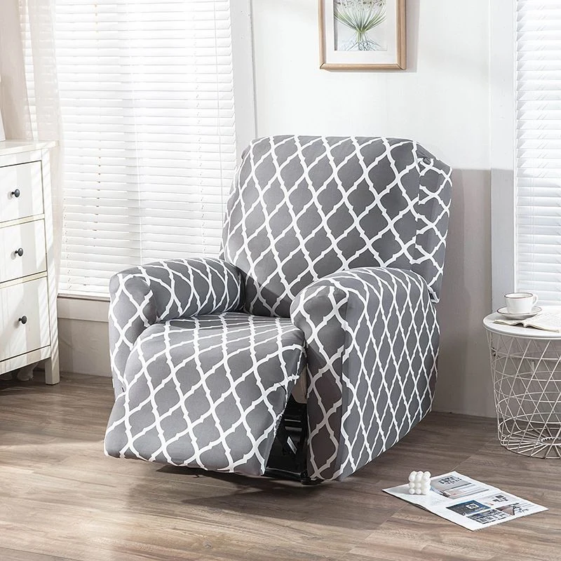 Grey Stretch Recliner Chair Cover One-Seater