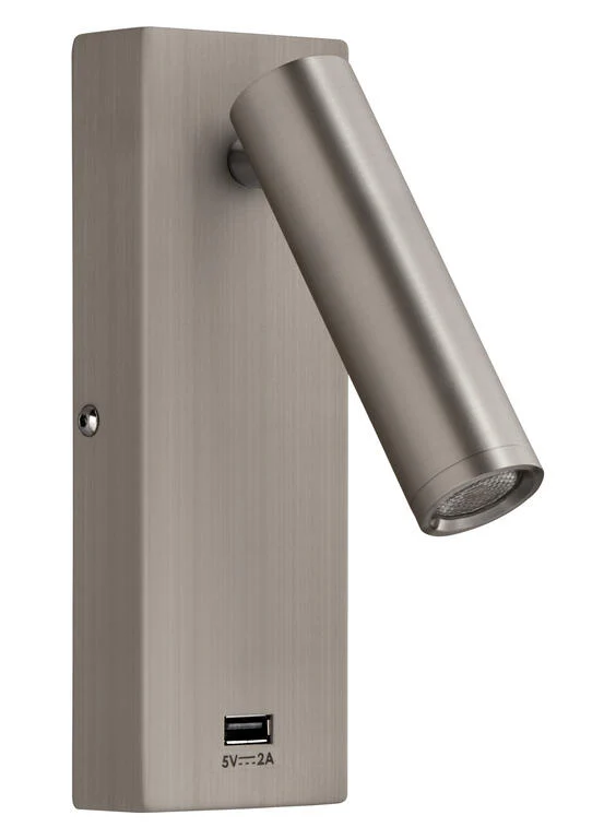 Aplique de pared MDC Chelsea níquel satinado 3000K 3W 577573609