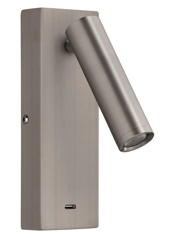 Aplique de pared MDC Chelsea níquel satinado 3000K 3W 577563609