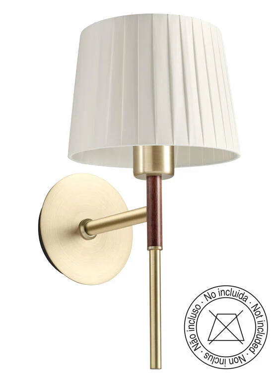 Aplique de pared MDC Juliette latón nogal 20W 450226101