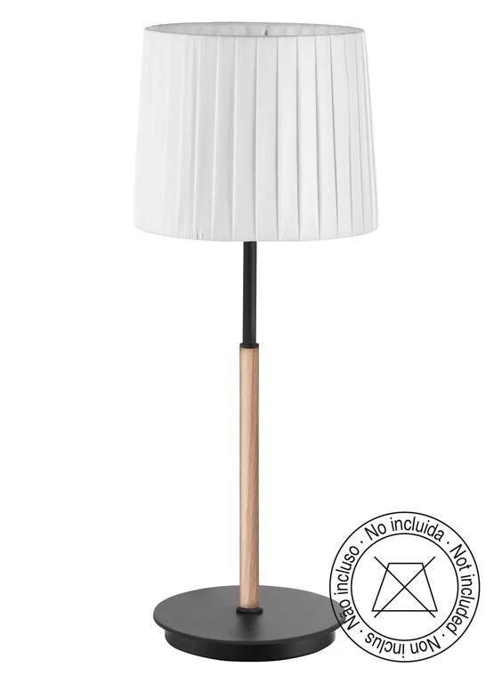 Lámpara de sobremesa MDC Juliette negro madera natural 20W 450219101