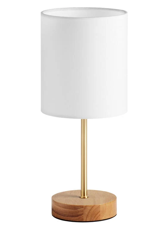 Lámpara de sobremesa MDC Set madera latón blanco 9W 450106104