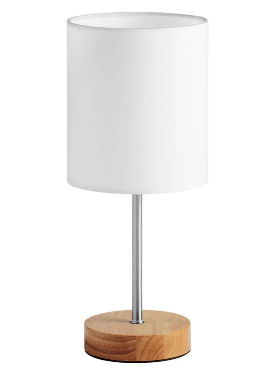 Lámpara de sobremesa MDC Set madera níquel satinado blanco 9W 450103504