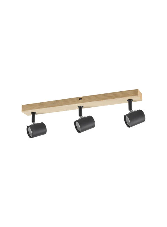 Foco LED MDC Etnia negro madera natural 20W 450039101