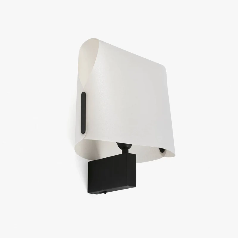 Lámpara de pared aplique Faro Luang E27 LED negro y beige 23004-57